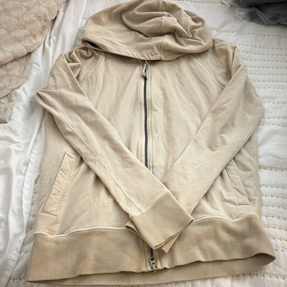 lululemon athletica Beige Zip-Up Jacket with hood - M - Picture 1 of 10